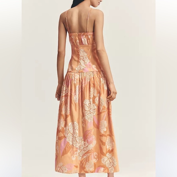 NWT Farm Rio Linen Blend Strapless Drop-Waist Dress - Size XL - Picture 3 of 11